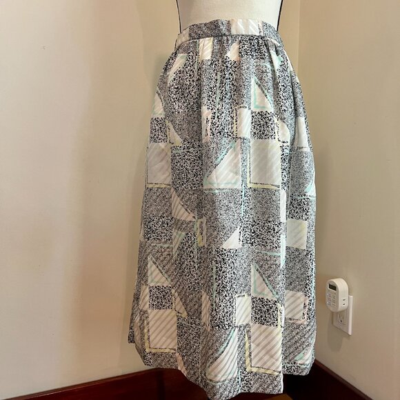Vintage 80s Mod Abstract Print Skirt by Premonitions Size 12 - Picture 5 of 8